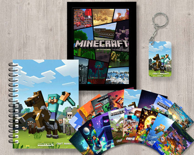 craft maniacs MINECRAFT GIFTING COMBO A5 Notebook RULED 120 Pages(Black)