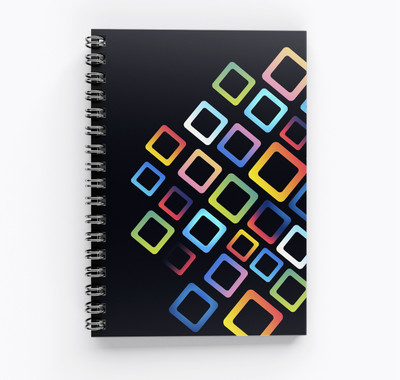 RJPRINTS Gradient Cubes A5 Notebook Unruled 160 Pages(Multicolor)