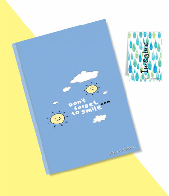 craft maniacs A5 UNRULED SOFT BOUND COLLECTION A5 Diary UNRULED 120 Pages(Multicolor)