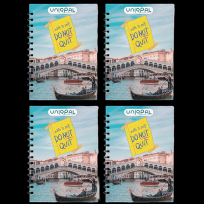 UNIQPAL NOTEBOOK A4 Notebook UNRULED / PLAIN 200 Pages(Multicolor, Pack of 4)