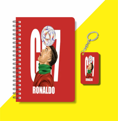 craft maniacs FOOTBALLER DIARY & KEYCHAIN A5 Diary RULED 100 Pages(Multicolor)