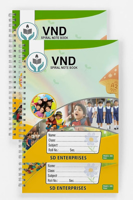 VND A4 Spiral Notebook, Unruled Plain, 300 Pages, 75 GSM Paper with Free Ball Pen A4 Notebook Unruled plain 300 Pages(Multicolor, Pack of 2)