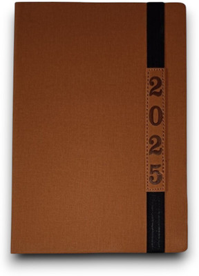 ShreeGanadhish 2025 Journal Executive Monthly Planner |Sunday Half Page|Elastic Lock|21X15X3 CM A5 Diary Ruled 330 Pages(Mule Fawn)