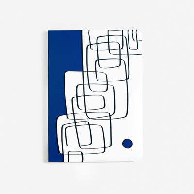 The Journal Lab All-Purpose: 90 GSM Natural Shade Paper Flat-lay Opening Plain Pages A5 Notebook Plain 144 Pages(Blue Abstract Plain)