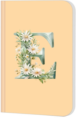 Raptech Premium Soft Bound Notebook Diary for Girls, Women Floral Design (Initial E) A5 Diary Unruled 144 Pages(Multicolor)