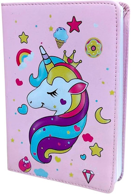 TRENDWAVE Pink Unicorn Notebook A5 Notebook Single 180 Pages(Pink)