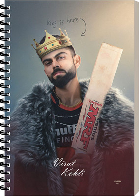 ESCAPER Cricketer King Kohli Diary Notebook, Spiral Ruled Notepad A5 Diary Ruled 160 Pages(King Kohli)