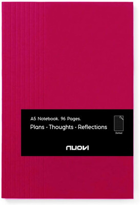 Nuovi Record Notebook | Ideal for College, Office, School | 100GSM Smooth Paper | A5 Notebook Dotted Grid 96 Pages(Wine Red)