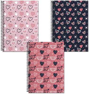 craft maniacs NEW 2022 COLLECTION A5 Notebook RULED 160 Pages(Pink, Pack of 3)