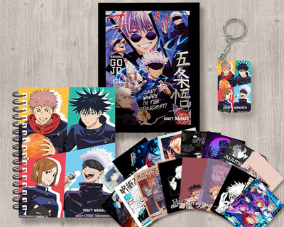 craft maniacs JUJUTSU KAISEN GIFTING SET A5 Notebook RULED 120 Pages(White)