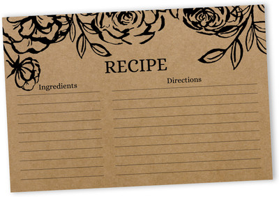 Inkdotpot Recipe Card Regular Planner Unruled 50 Pages(Brown, Pack of 50)