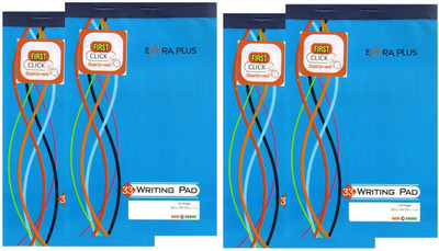 First Click Writing Pad Notebook 4 Booklet 160 Pages (80 Sheets) Daily use writing notebook Regular Notebook BOTH SIDE RULED FOR BOTH SIDE USES 22X14 CM 160 Pages(Multicolor, Pack of 4)