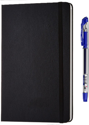 NEWK Hardcover notebook with Elastic lock | 240 Pages | 80 Gsm Paper Regular Diary Ruled 240 Pages(Black)