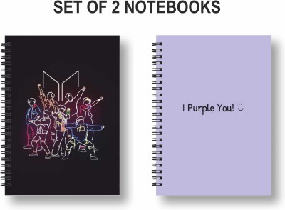 Papco BTS PACK OF 2 NOTEBOOKS A5 Diary Ruled 144 Pages(Multicolor, Pack of 2)