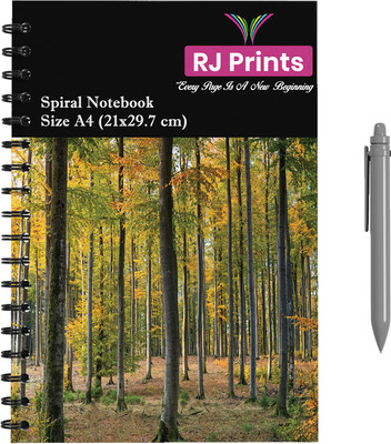 RJPRINTS Spiral Notebook A4 Notebook Regular 200 Pages(Multicolor)