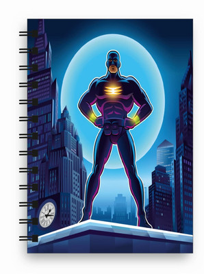 EVA RETAIL Super Human Spiral Wire Bound Notebook A5 Notebook Unruled 160 Pages(Multicolor)