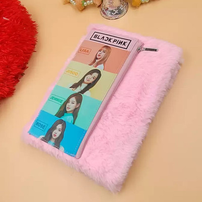 KUMARBROTHERSABSD Soft BTS Fur Diary With Attached Pen And Pencil Pouch Notebook For Girls And Kid A5 Diary Ruled 80 Pages(Multicolor)