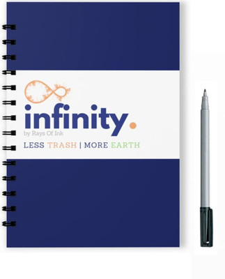 Rays Of Ink Rewritable Eco-Friendly A4 Notebook Plain Sheets 40 Pages(Blue)