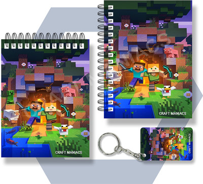 craft maniacs MINECRAFT A6 NOTEBOOKS A6 Notebook UNRULED 100 Pages(Purple)