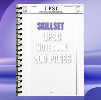 SKILLSET Upsc Answer Writing Copy- Upsc Answer Sheet-Notebook (200 Pages, Premium Paper) A4 Notebook Unruled 200 Pages(White)