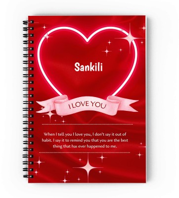 GIFTUATION Love Sankili /spiral diary & gift for couples A5 Diary Unruled 140 Pages(Red)