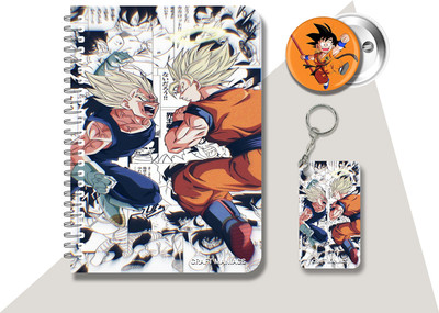 craft maniacs DRAGON BALL Z DIARY & 2 FREEBIE A5 Notebook RULED 120 Pages(Multicolor, Pack of 3)