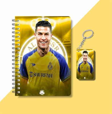 craft maniacs FOOTBALLER DIARY & KEYCHAIN A5 Notebook RULED 120 Pages(Multicolor)
