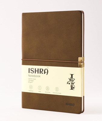 Ishra A5 Size Ruled Notebook | Brown Soft Cover | 80gsm | Fountain Pen Friendly Paper A5 Notebook Ruled 172 Pages(Brown)