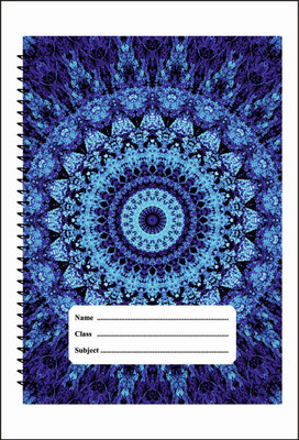 RLanyard Spiral A4 Notebook unruled/plain, Notebook for Students 200 Pages(Blue)