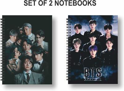 Papco BTS PACK OF 2 NOTEBOOKS A5 Diary Ruled 144 Pages(Multicolor, Pack of 2)