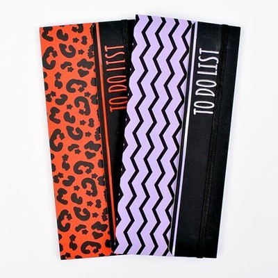 Memorys Softbound Planner To Do List (8 x 3.5 inches) Regular Organizer Ruled 100 Pages(Red Leopard & Lavender Zig Zag, Pack of 2)
