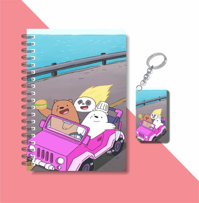 craft maniacs BARE BEARS 2023 COLLECTION A5 Diary RULED 160 Pages(Multicolor)