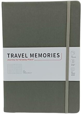 Gold Leaf Hardcover Notebook with Elastic Strap A5 Diary Ruled 192 Pages(Grey)