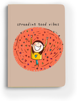 Doodle Monk Spreading Good Vibes Journal Notebook A5 Notebook Designed 96 Pages(Brown)