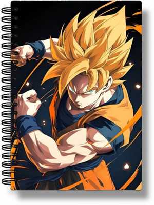 buddytales Dragon Ball Z Goku Anime A5 Notebook Unruled 120 Pages(Black and orange)