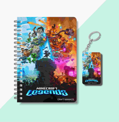 craft maniacs MINECRAFT DIARY & KEYCHAIN A5 Notebook RULED 120 Pages(Multicolor)