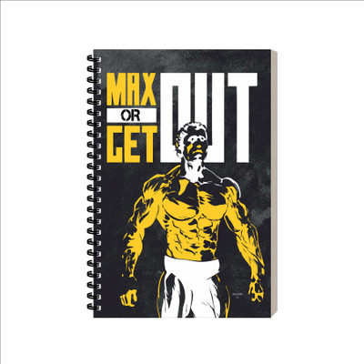 ESCAPER Max Out Or Get Fitness Diary, Spiral Diary Ruled For Boys Notepad A5 Diary Ruled 160 Pages(Max Out Or Get)