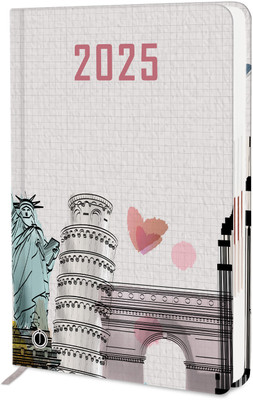 Jhingalala Hard Bound Executive 2025 Diary With 365 Dates I New Year Diary 2025 I A5 Diary Ruled 344 Pages(Grey)