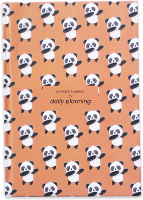 Happening Hippo Nondated Planner Daily Diary, To-Do List for Gratitude Journal A5 Planner |The 12-Month Undated Panda Theme Planner to Reach Your Weekly & Monthly Goals. 100 Pages(Pitch Color)
