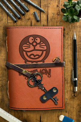 DI-KRAFT Handmade Classic Design Leather-Printed Leather A6 Diary Unruled 200 Pages(Brown 14)