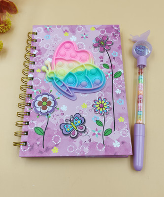Paper Bear POP IT Spiral Dairy A4 Diary ruled 80 Pages(Pink)