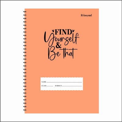 RLanyard Spiral A4 Notebook unruled/plain, Notebook for Students 200 Pages(Orange)