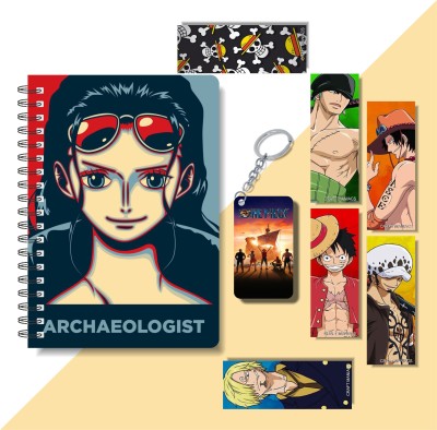 craft maniacs ONE PIECE DIARY & 6 FREEBIE BOOKMARKS & ONE KEYCHAIN A5 Diary RULED 160 Pages(Multicolor)