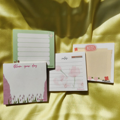 Chibloom Set of 4 Tear-Off Notepads – Cute & Functional Mini Notebooks, 40 Sheets Each Mini Memo Pad Mixed Design 40 Pages(Multicolor, Pack of 4)