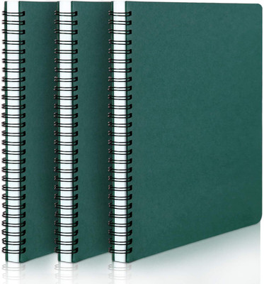 Eusoar Notebook Spiral, College Ruled Paper, Lined Travel Writing Notebooks Journal A5 Notebook Ruled 120 Pages(Dark Green, Pack of 3)