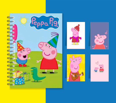 craft maniacs PEPPA PIG 2023 COLLECTION A5 Diary RULED 160 Pages(DIARY + SET OF 4 BOOKMARKS)