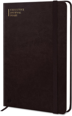 Jhingalala Leather Notebook Diary with Elastic Lock I Executive Notebook Journal Diary A5 Diary Ruled 192 Pages(Dark Brown)