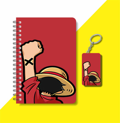 craft maniacs A5 NOTEBOOK + KEYCHAIN COLLECTION A5 Diary RULED 160 Pages(Red)