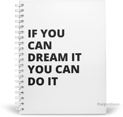 PurpleBees IF YOU CAN DREAM IT YOU CAN DO IT QUOTES DIARY A5 | Motivational Diary A5 Diary Unruled 160 Pages(Multicolor)