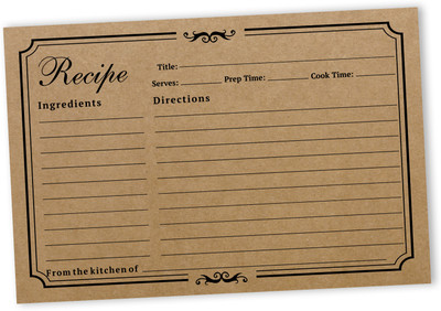 Inkdotpot Recipe Card Regular Planner Unruled 50 Pages(Brown, Pack of 50)